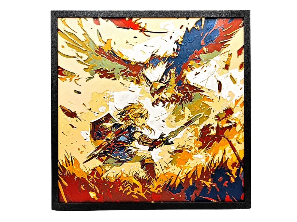 HueForge model: Link and the Great Bird by BusyKikiBee