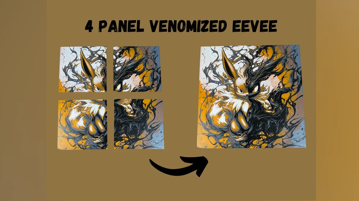 Venomized Eevee - Multipanel Pokemon / Marvel Hueforge by Canadian Gamer HueForge model: Venomized Eevee - Multipanel Pokemon / Marvel Hueforge by Canadian Gamer