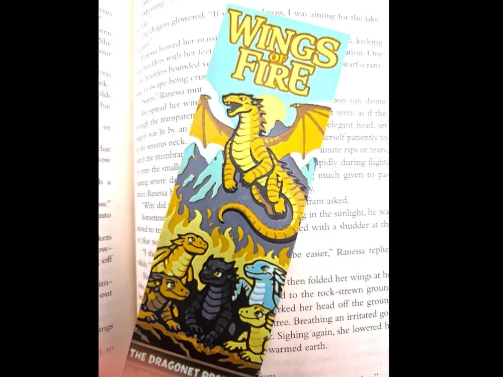 Wings of Fire inspired 50mm x 150mm Bookmark by MythicHue's HueForge model: Wings of Fire inspired 50mm x 150mm Bookmark by MythicHue's