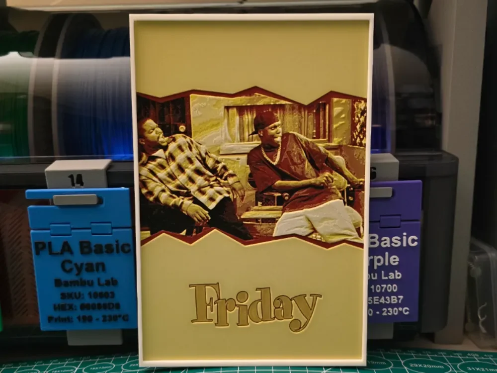 HueForge model: Friday Movie Poster - Hueforge Art by Lumpy3D