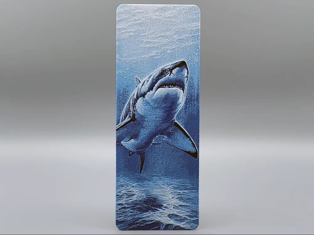 Great White Shark Bookmark - 0.2 Nozzle by Sarge HueForge model: Great White Shark Bookmark - 0.2 Nozzle by Sarge