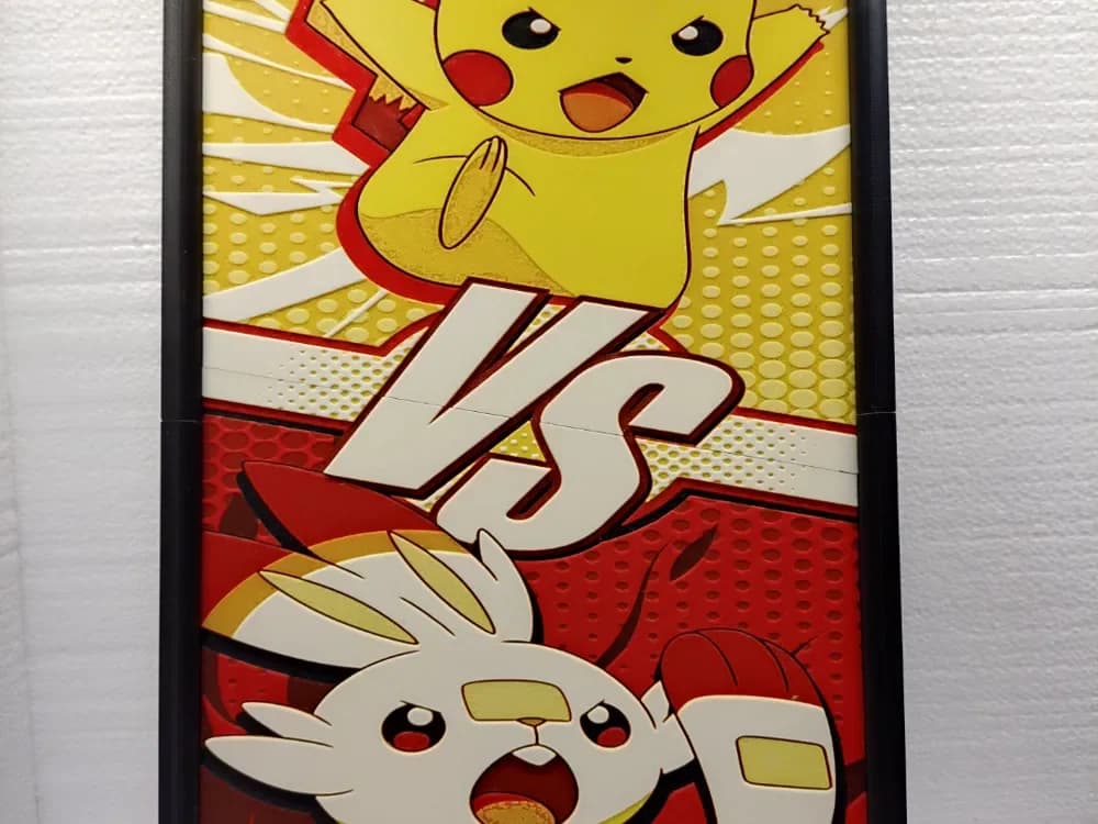 HueForge model: Pokemon Pikachu VS Scorbunny by Asgar3D