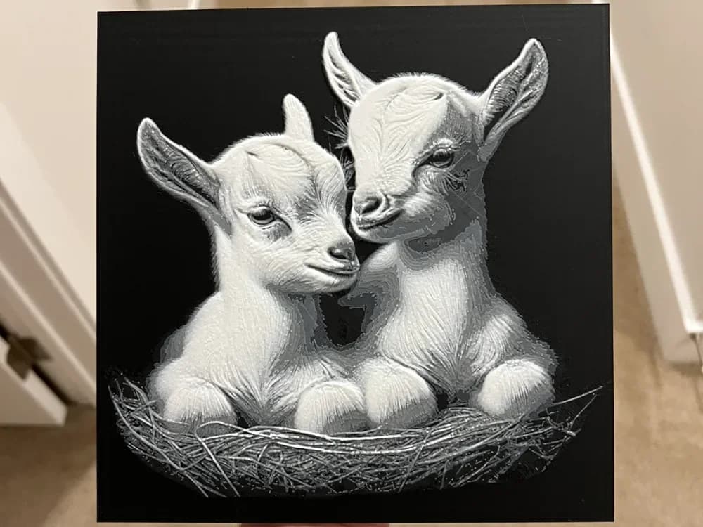 Baby Goats Hueforge by RP47 Designs HueForge model: Baby Goats Hueforge by RP47 Designs