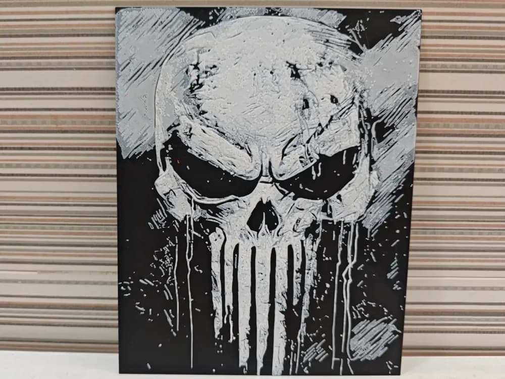 Hueforge logo Punisher by Litolunar HueForge model: Hueforge logo Punisher by Litolunar