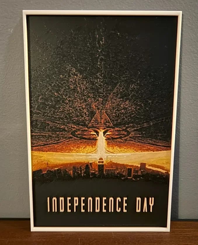 Hueforge Movie Poster - Independence Day - by JoDau HueForge model: Hueforge Movie Poster - Independence Day - by JoDau