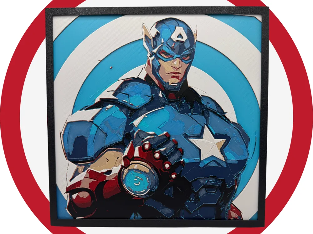 Captain America - Marvel Rivals by Canadian Gamer HueForge model: Captain America - Marvel Rivals by Canadian Gamer