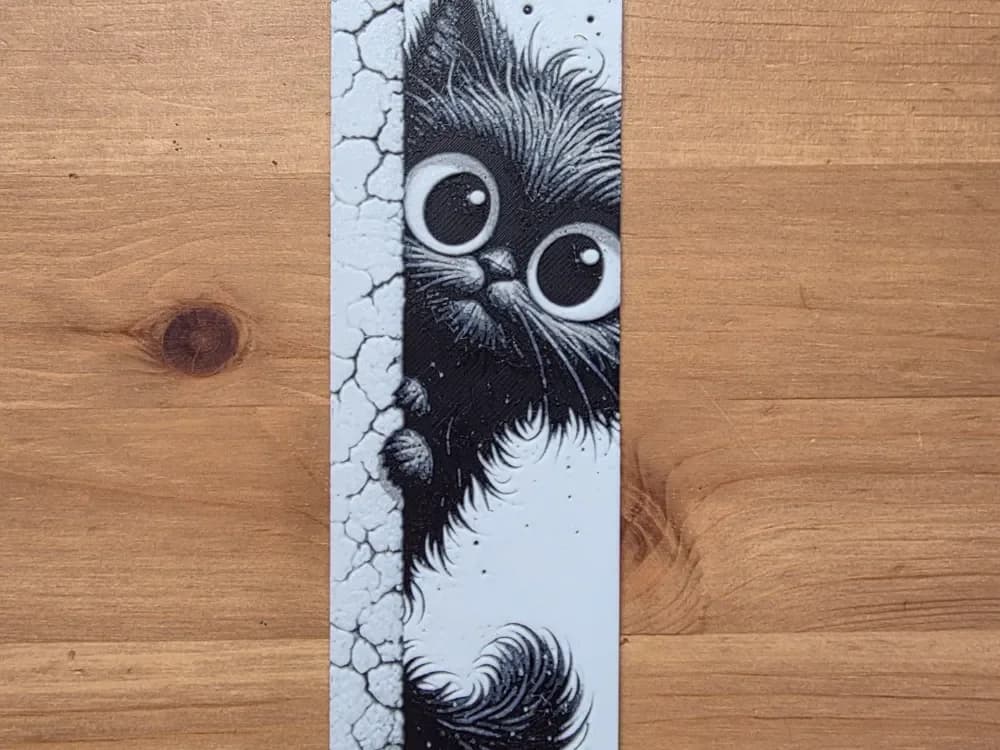 Cute Cat Bookmark by Morganja HueForge model: Cute Cat Bookmark by Morganja