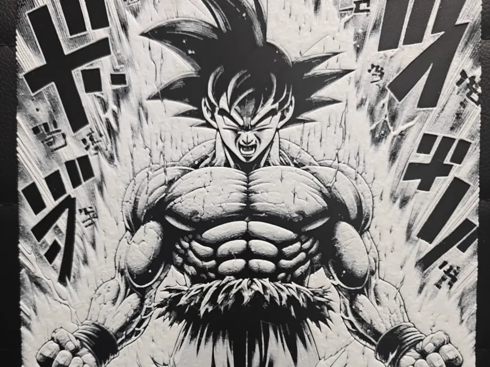 Goku Manga Style NO AMS REQUIRED by TheHueforgeLady HueForge model: Goku Manga Style NO AMS REQUIRED by TheHueforgeLady