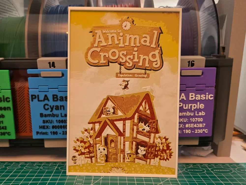 Animal Crossing Game Poster - Hueforge Art by Lumpy3D HueForge model: Animal Crossing Game Poster - Hueforge Art by Lumpy3D