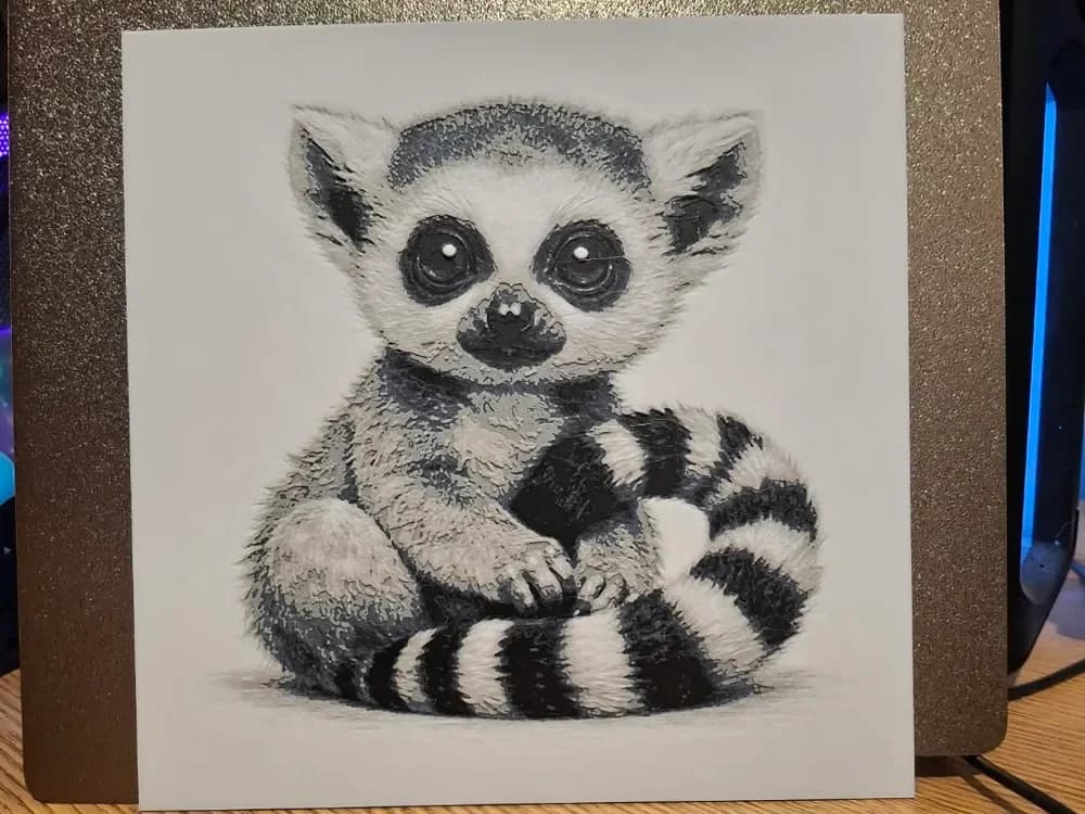 Baby ring-tailed lemur hueforge by 3dGlow HueForge model: Baby ring-tailed lemur hueforge by 3dGlow