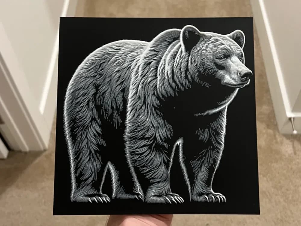 Black Bear Hueforge by RP47 Designs HueForge model: Black Bear Hueforge by RP47 Designs