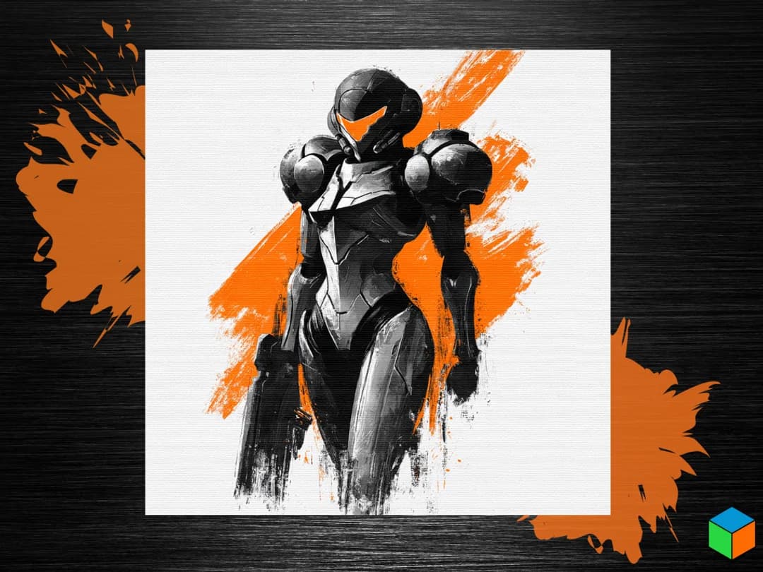 🧡 Samus Aran — Monochrome Power Suit Print by 3D Prints By Vic HueForge model: 🧡 Samus Aran — Monochrome Power Suit Print by 3D Prints By Vic