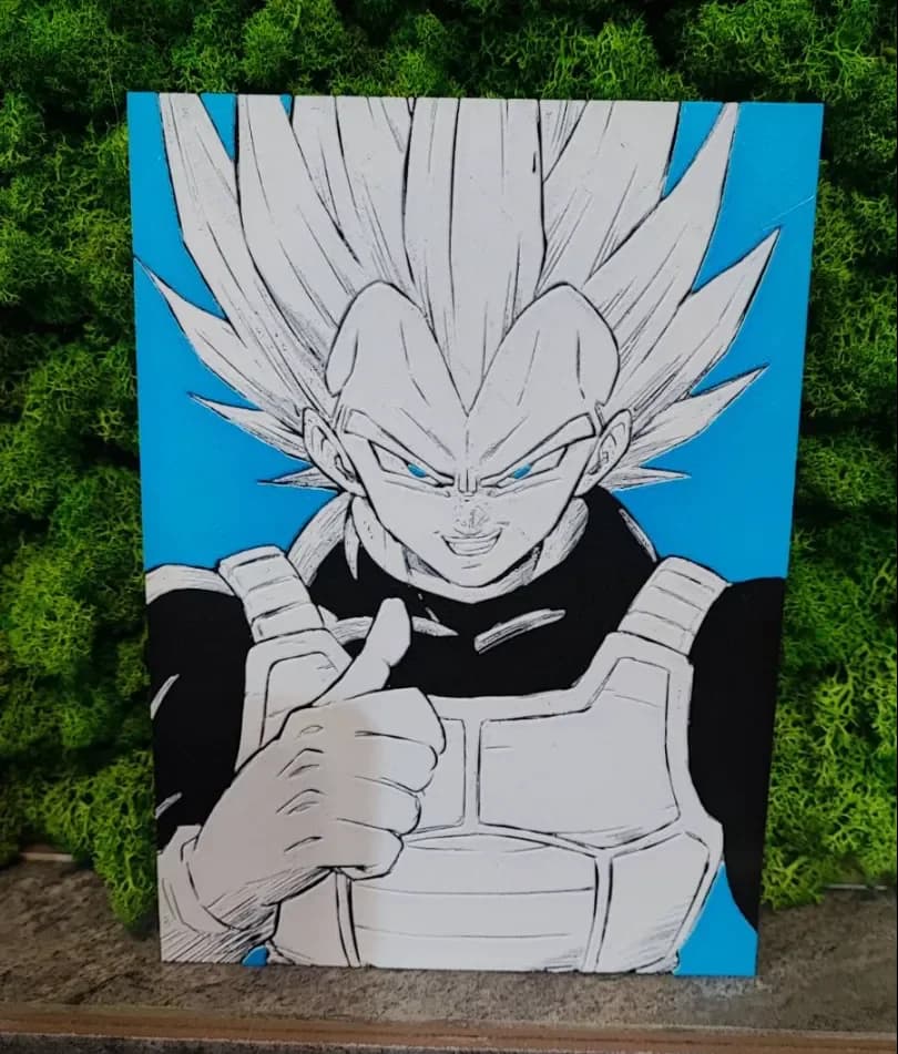 Vegeta - Customisable Background by Garuda3D HueForge model: Vegeta - Customisable Background by Garuda3D