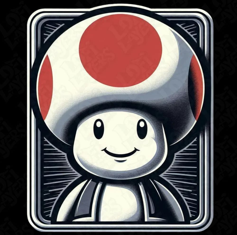 Toad Badge Hueforge by LoFi Layers HueForge model: Toad Badge Hueforge by LoFi Layers