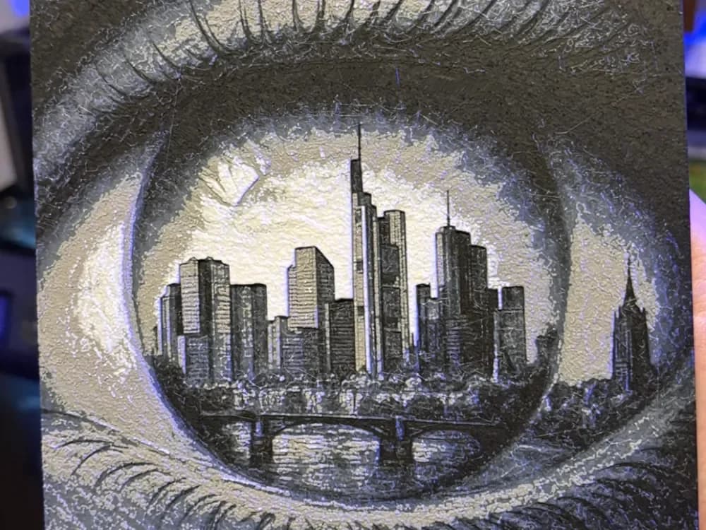 Frankfurt in View - Eye fantasy Hueforge by Reeftank&more HueForge model: Frankfurt in View - Eye fantasy Hueforge by Reeftank&more