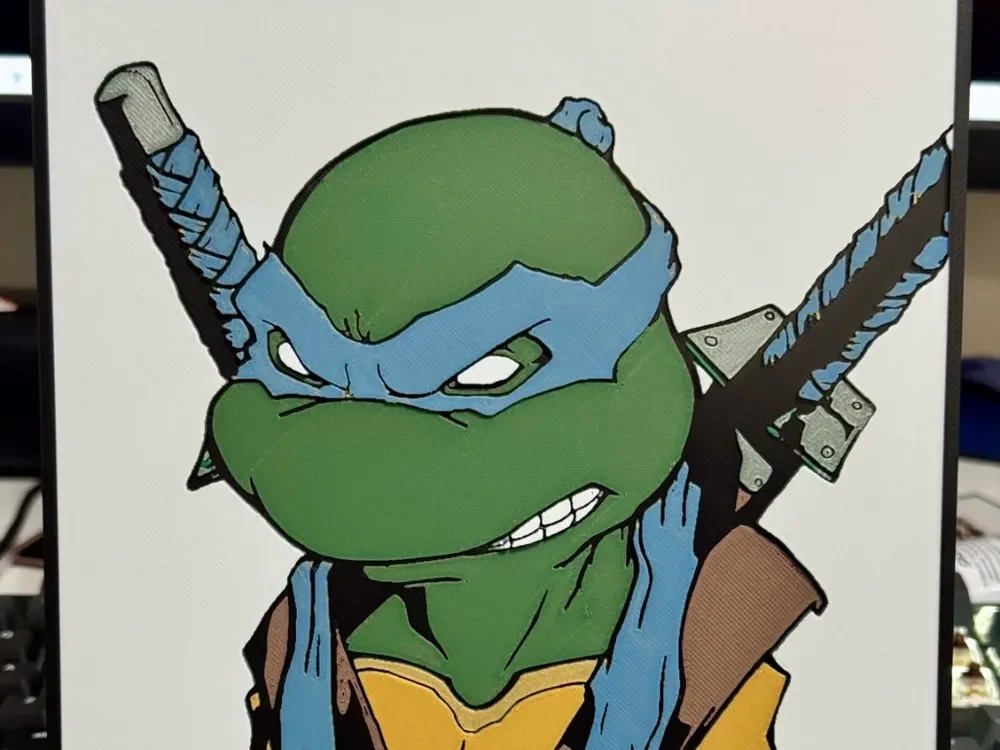 Leonardo Bust - Teenage Mutant Ninja Turtles by Strata Prints HueForge model: Leonardo Bust - Teenage Mutant Ninja Turtles by Strata Prints