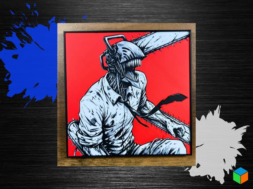 Denji Chainsaw Man HueForge Poster by 3D Prints By Vic HueForge model: Denji Chainsaw Man HueForge Poster by 3D Prints By Vic