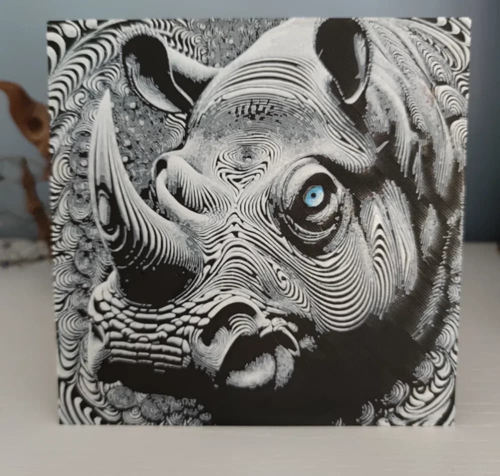 Hueforge of a rhinoceros by Litolunar HueForge model: Hueforge of a rhinoceros by Litolunar