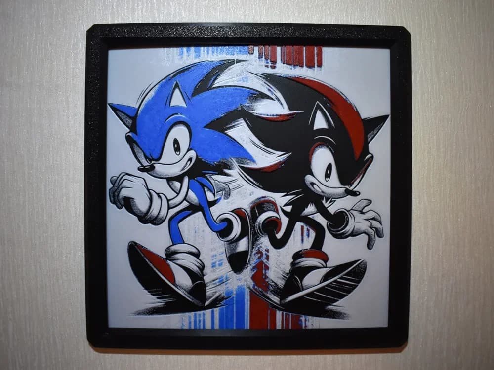 HueForge model: Sonic and Shadow Hueforge by Chris B