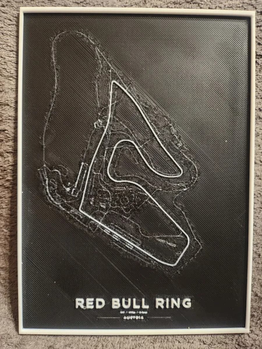 Red Bull Ring Circuit F1 - HueForge by keko HueForge model: Red Bull Ring Circuit F1 - HueForge by keko