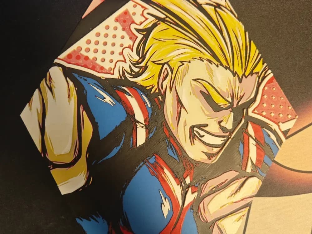 Hueforge All Might (My Hero Academia) modo panal by JGz3DMaker HueForge model: Hueforge All Might (My Hero Academia) modo panal by JGz3DMaker