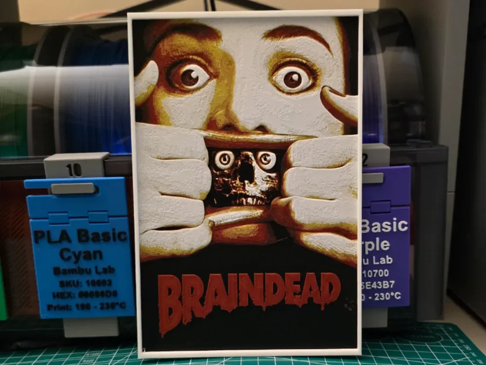 Braindead Movie Poster - Hueforge Art by Lumpy3D HueForge model: Braindead Movie Poster - Hueforge Art by Lumpy3D