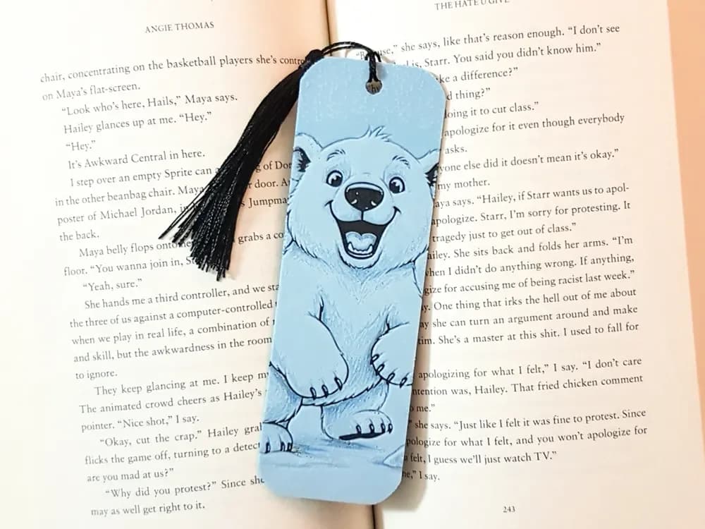Polar Bear Bookmark, Hueforge Polar Bear Bookmark, Hueforge