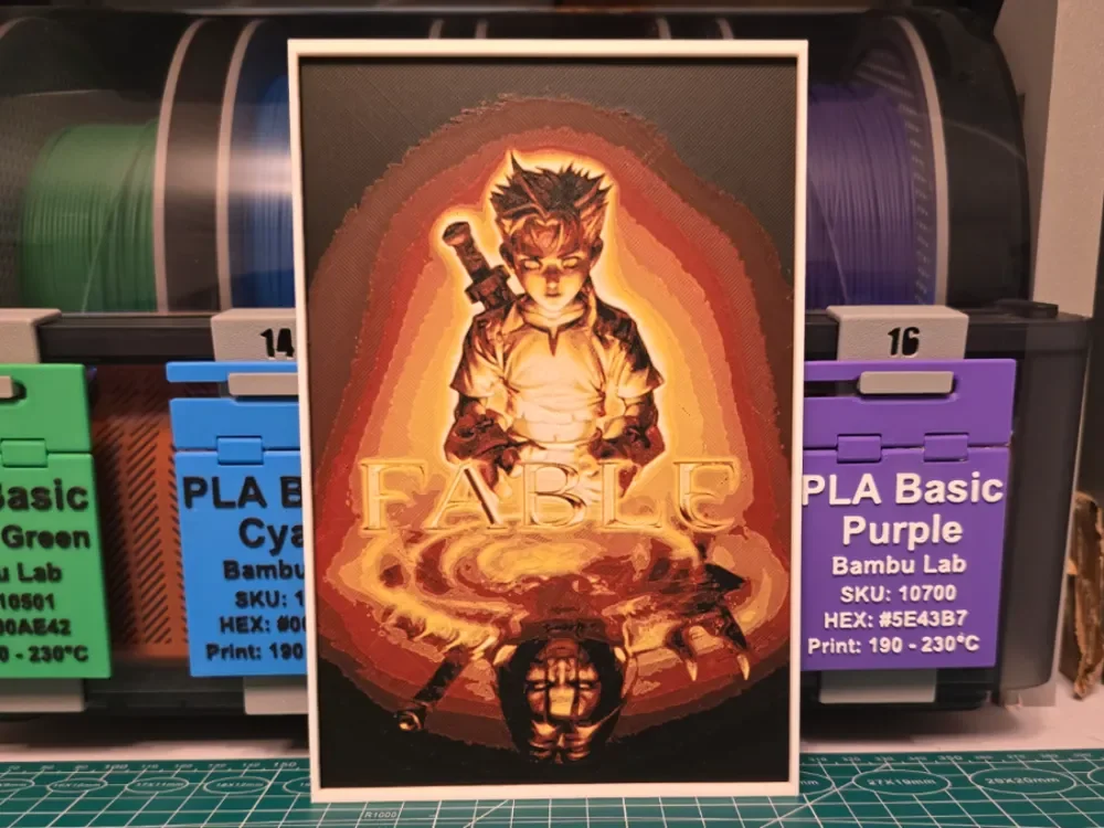 Fable Game Poster - Hueforge Art by Lumpy3D HueForge model: Fable Game Poster - Hueforge Art by Lumpy3D