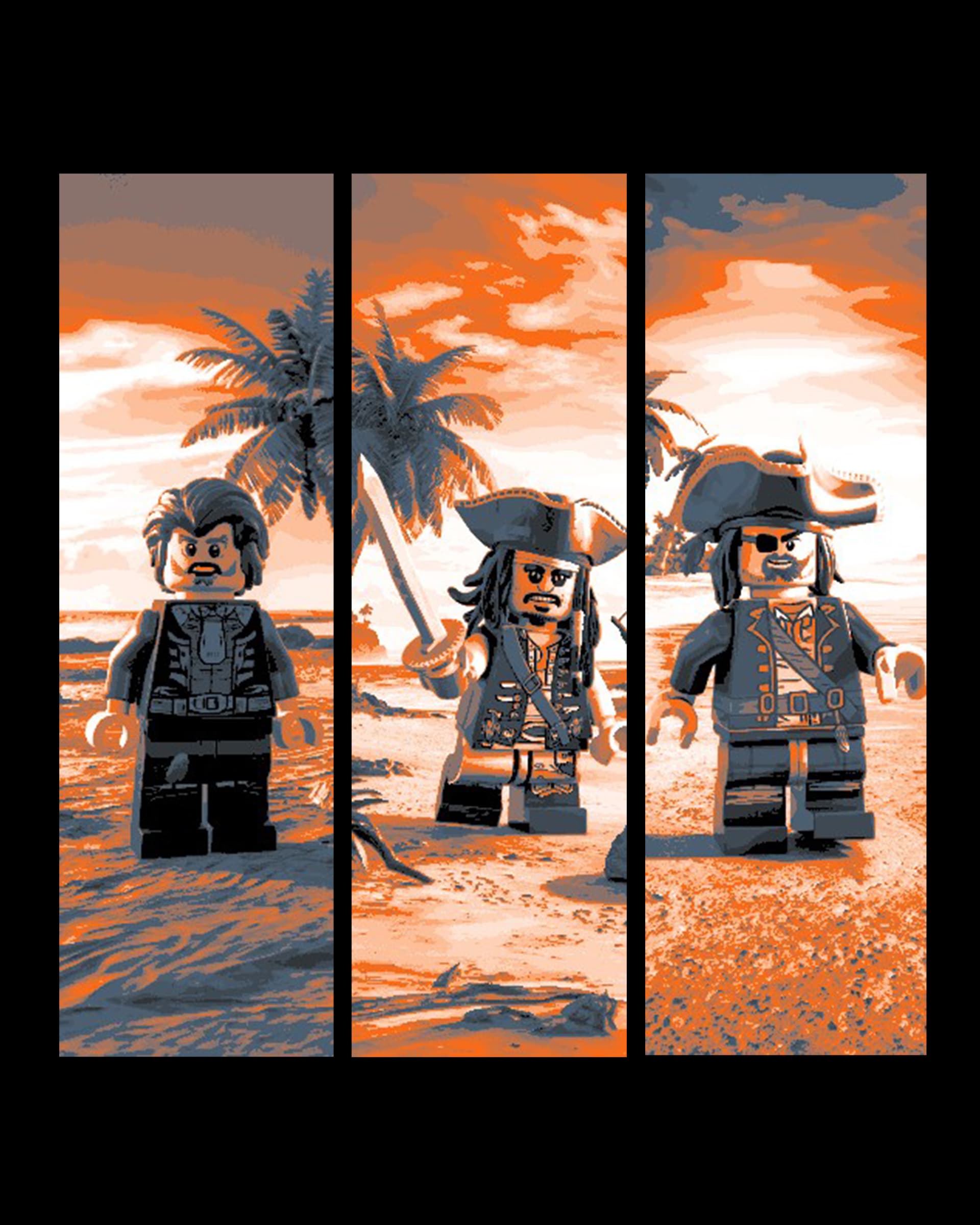 Brick Pirates Stranded on a Desert Island with at least 1 palm tree - set of bookmarks Brick Pirates Stranded on a Desert Island with at least 1 palm tree - set of bookmarks