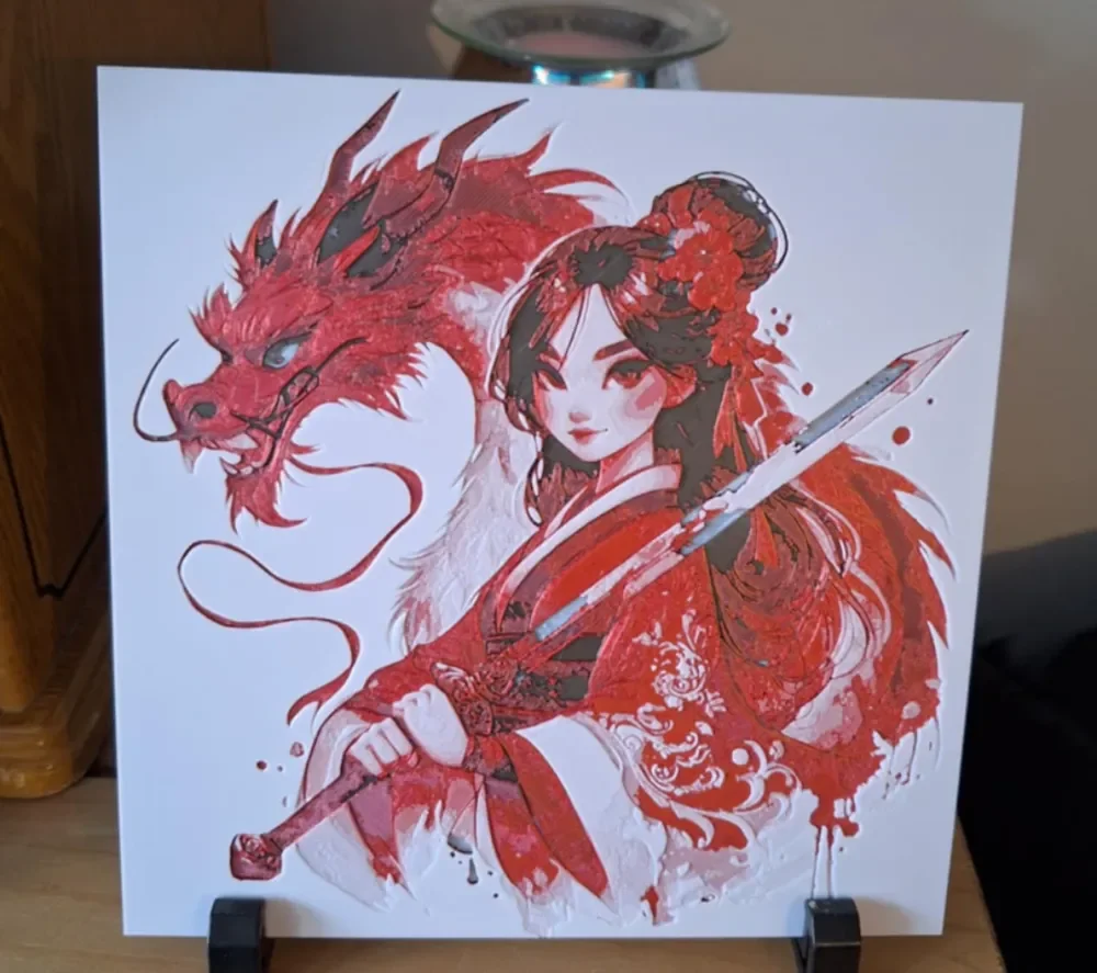 Mulan - Hueforge - 4 colours by 3dGlow HueForge model: Mulan - Hueforge - 4 colours by 3dGlow