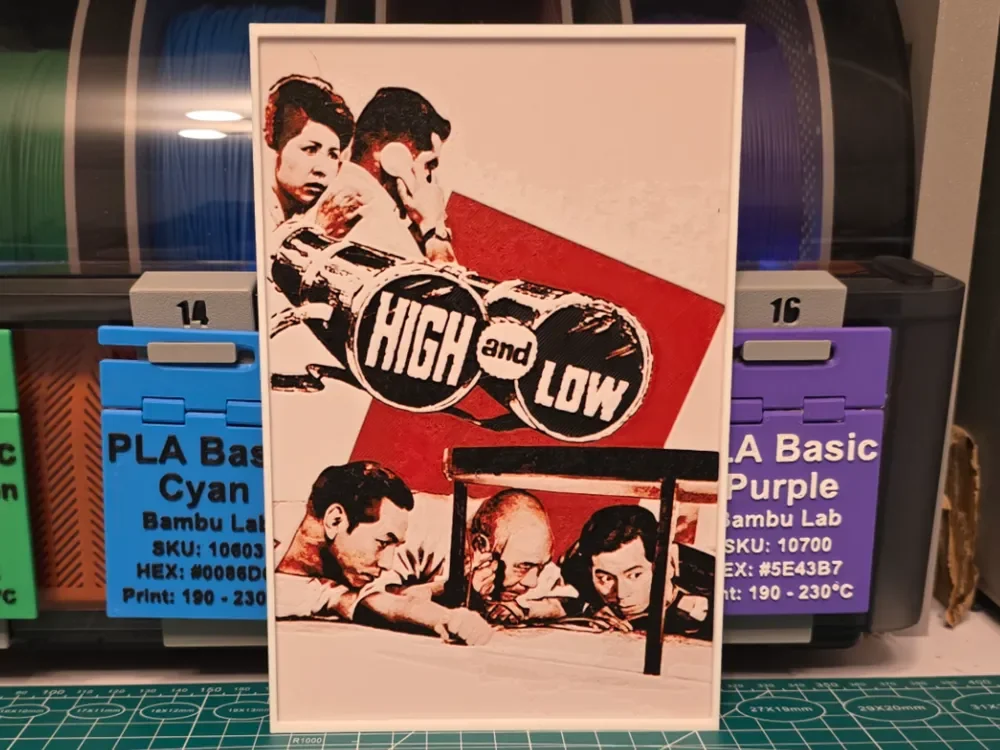 High and Low Movie Poster - Hueforge Art by Lumpy3D HueForge model: High and Low Movie Poster - Hueforge Art by Lumpy3D