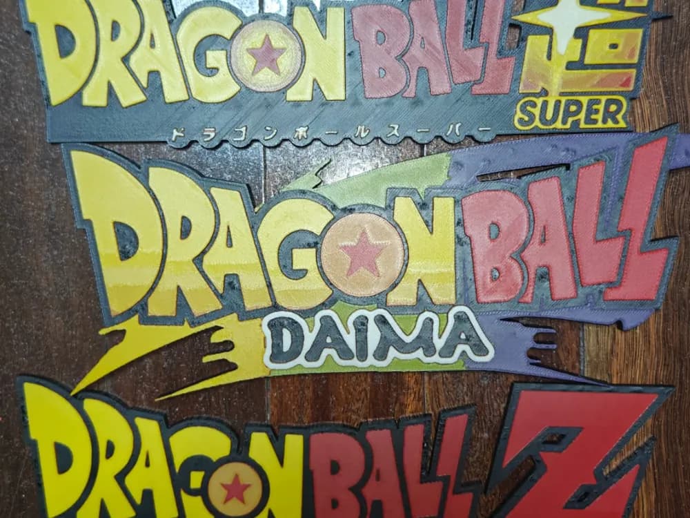 Dragonball Z SUPER DAIMA Logos stand set NO AMS by TheHueforgeLady HueForge model: Dragonball Z SUPER DAIMA Logos stand set NO AMS by TheHueforgeLady