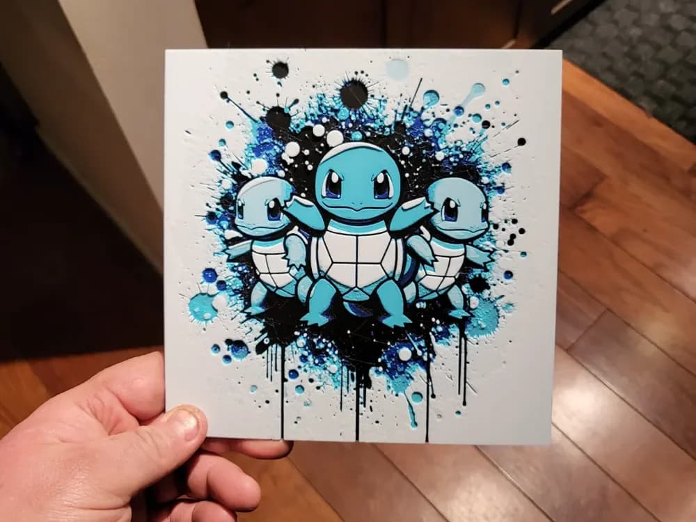 Graffiti Squirtle Hueforge by 3Ree Printing HueForge model: Graffiti Squirtle Hueforge by 3Ree Printing