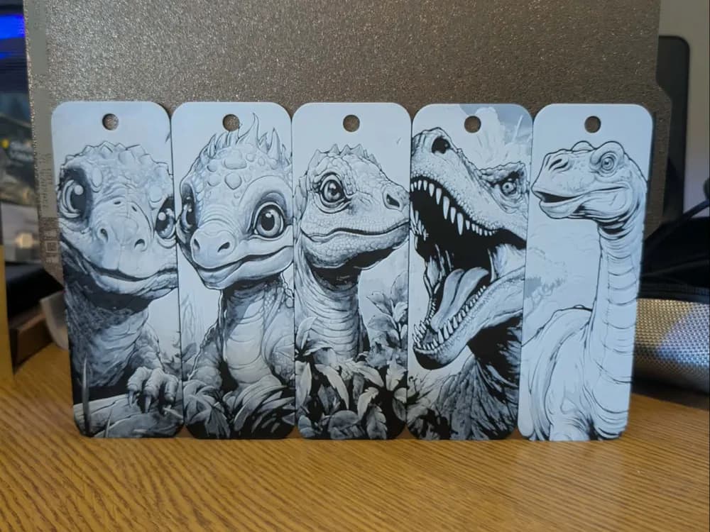 Set of 5 dinosaur bookmarks Set of 5 dinosaur bookmarks