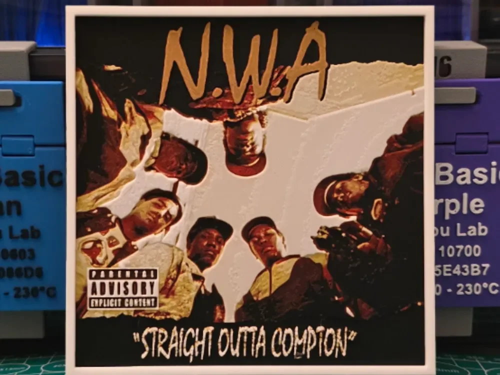 N.W.A "Straight Outta Compton" Album - Hueforge by Lumpy3D HueForge model: N.W.A "Straight Outta Compton" Album - Hueforge by Lumpy3D