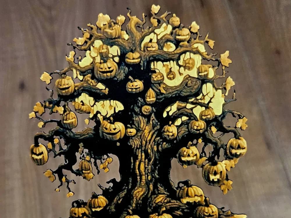 Halloween Pumpkin three by Mano's 3d_Art HueForge model: Halloween Pumpkin three by Mano's 3d_Art