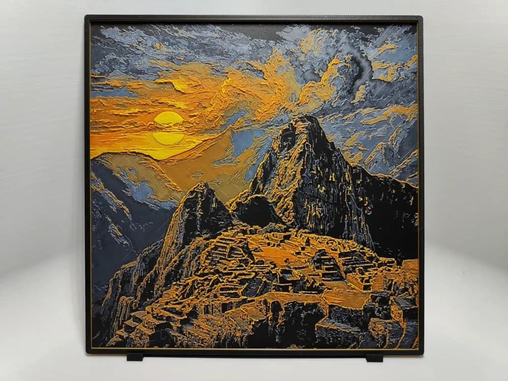 Machu Picchu Sunset - Hueforge by BeaN HueForge model: Machu Picchu Sunset - Hueforge by BeaN