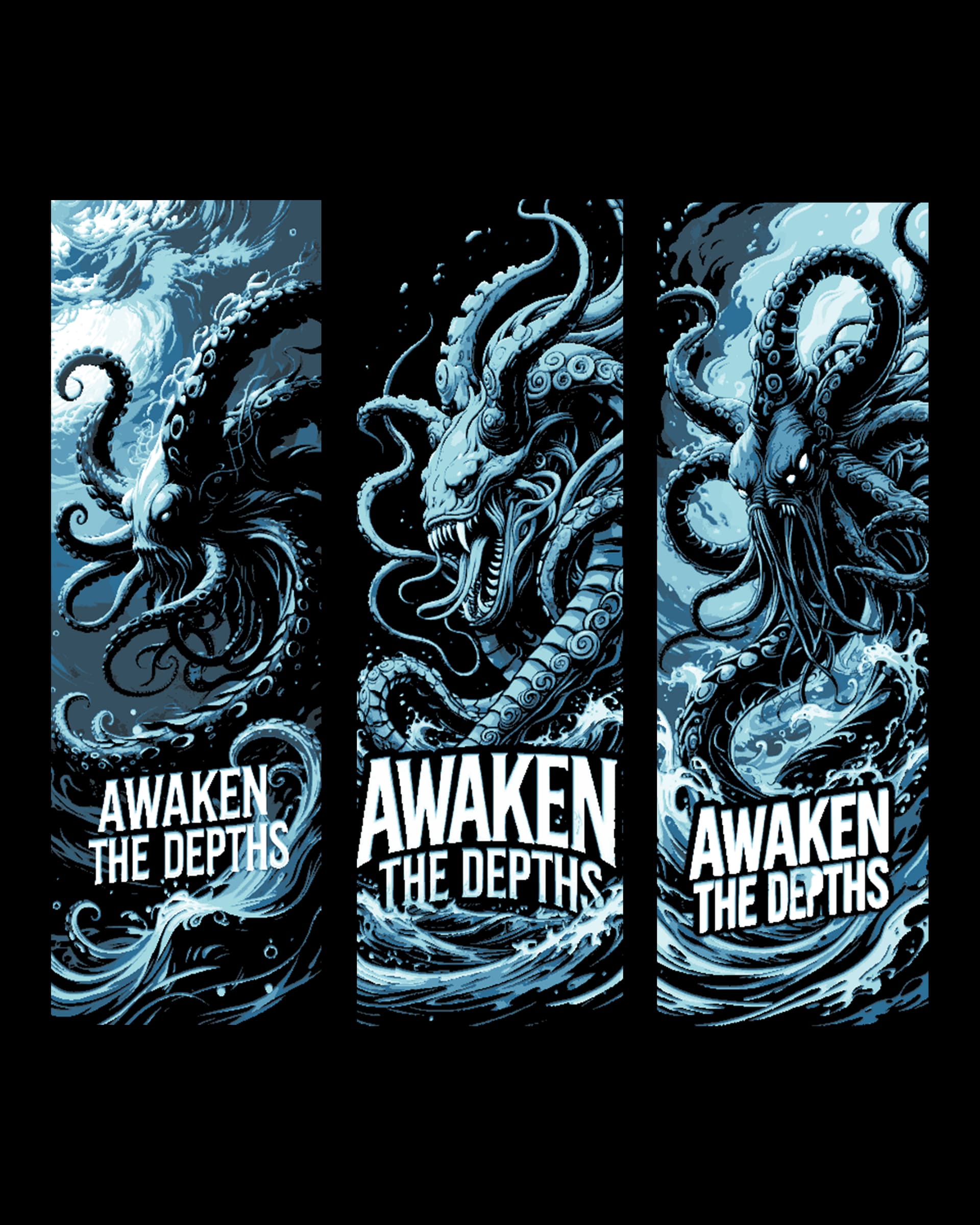 The monster that lives deep in the sea has been awakened - Set of bookmarks The monster that lives deep in the sea has been awakened - Set of bookmarks