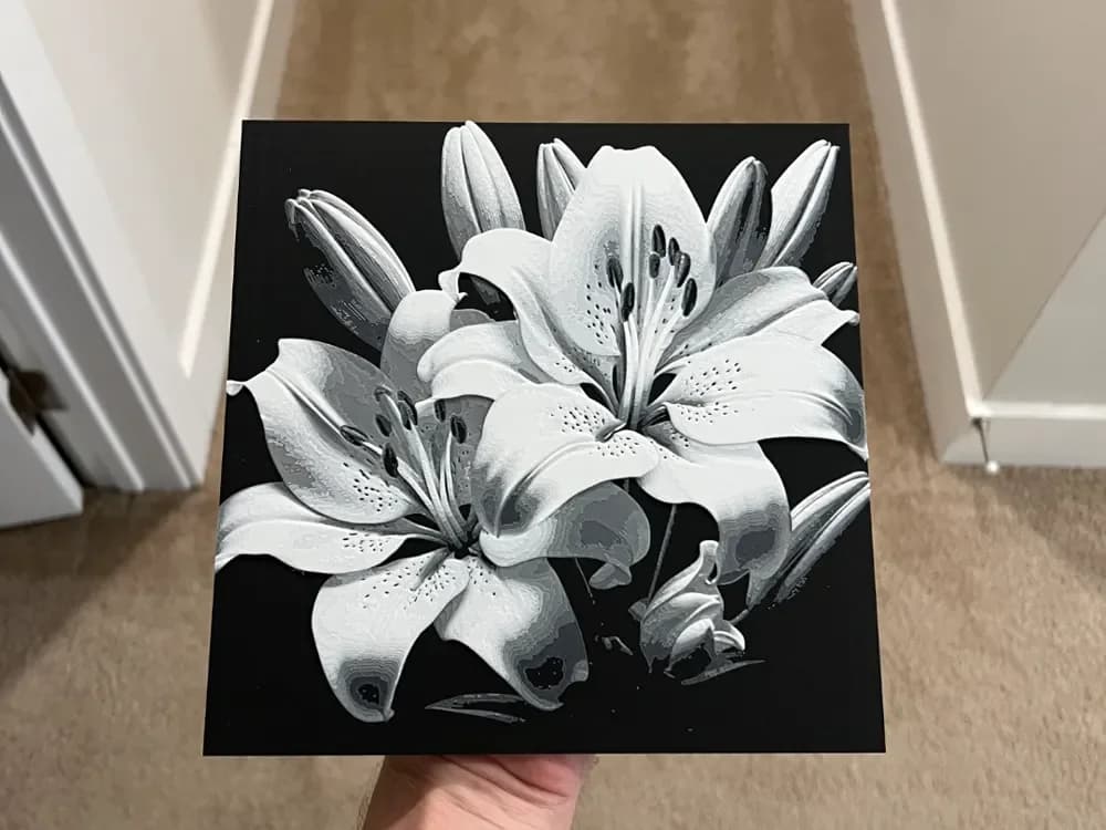 Lilium Flower Art Hueforge by RP47 Designs HueForge model: Lilium Flower Art Hueforge by RP47 Designs