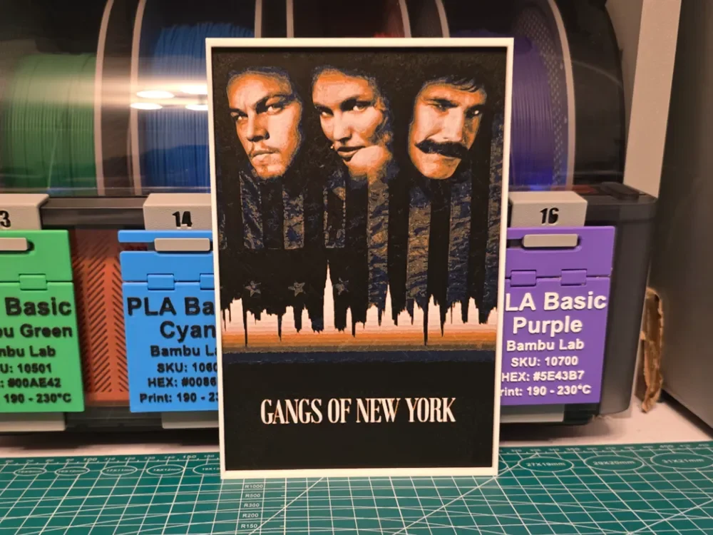 Gangs Of New York Movie Poster - Hueforge Art by Lumpy3D HueForge model: Gangs Of New York Movie Poster - Hueforge Art by Lumpy3D