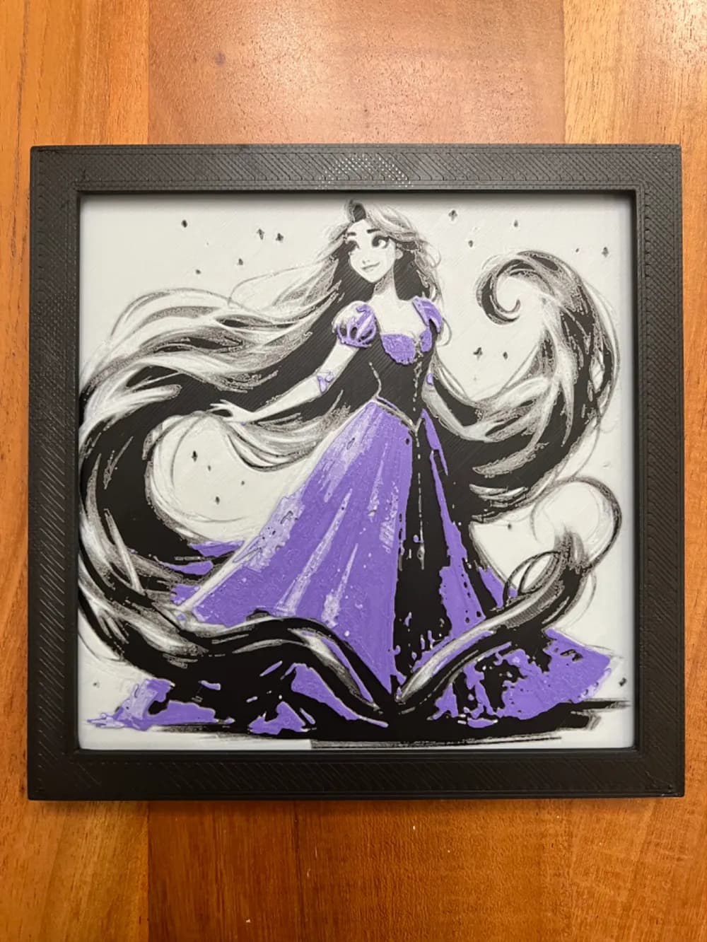 HueForge model: Rapunzel from Tangled by JustBe 3D Printing