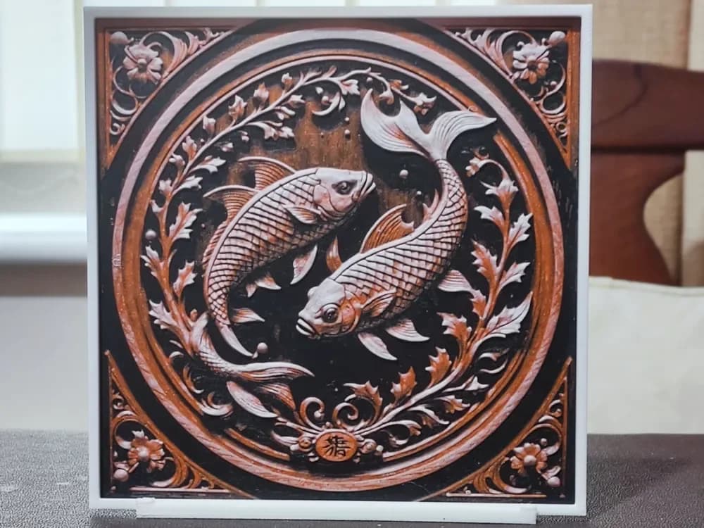HueForge model: Wood Carving Fish - HueForge 3 Color by BoDad