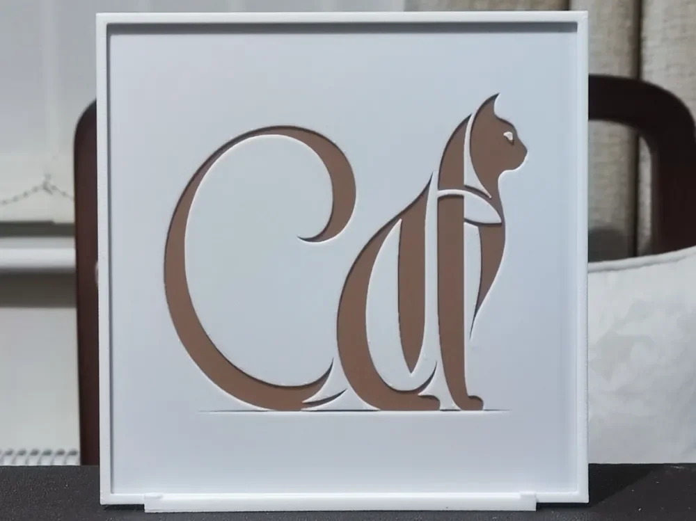 Word Art Cat - HueForge 2 Color