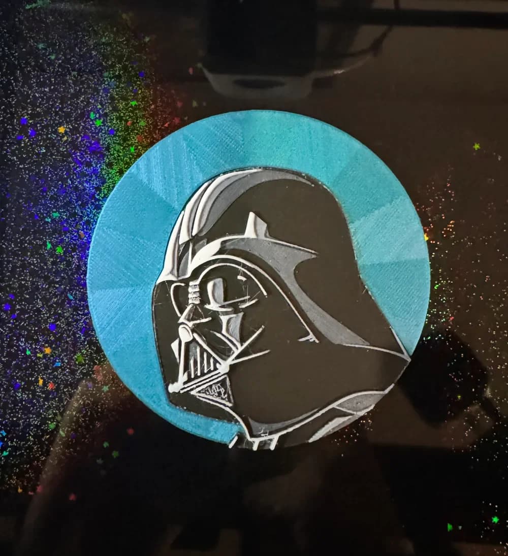 Darth Vader Coaster by cyanidesugar HueForge model: Darth Vader Coaster by cyanidesugar