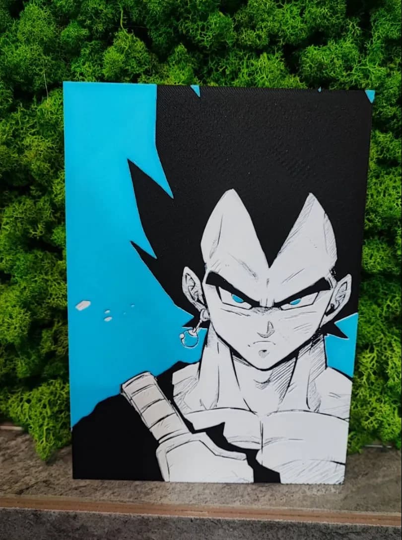 Vegeta (Custom Colour) by Garuda3D HueForge model: Vegeta (Custom Colour) by Garuda3D