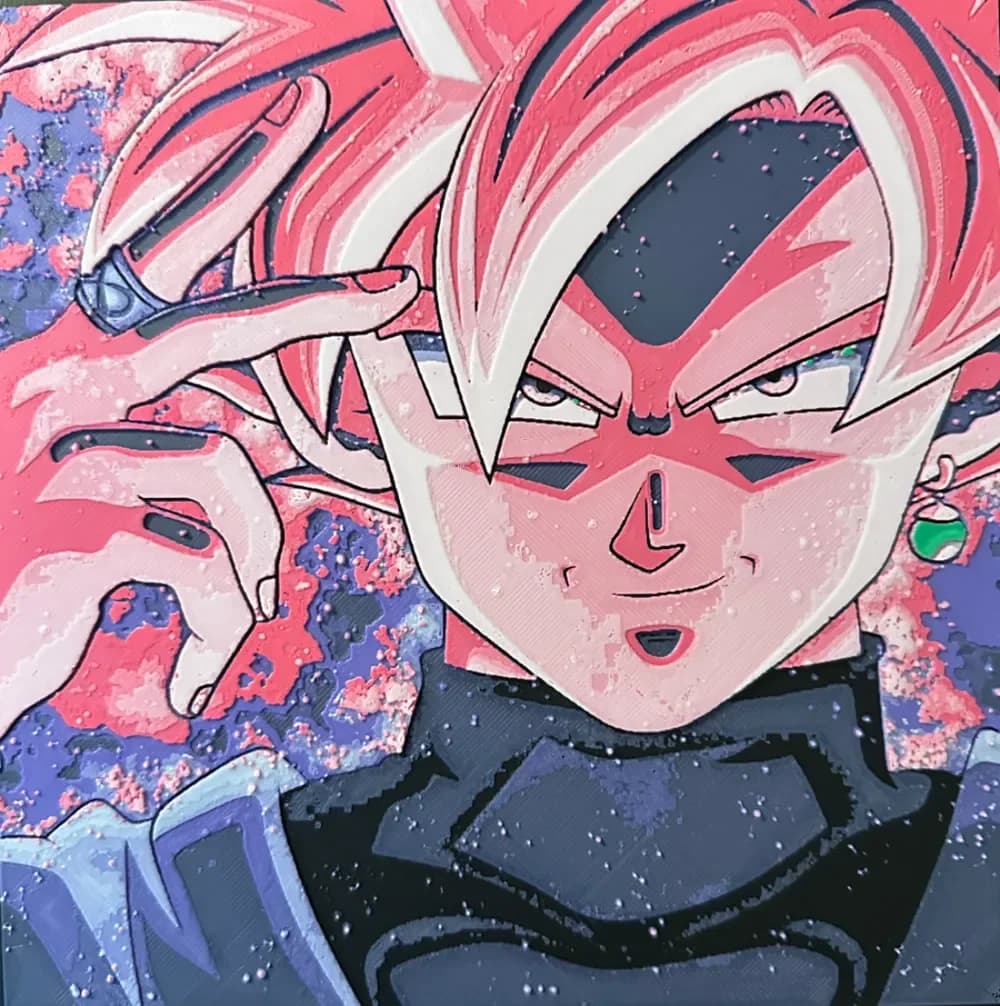 HueForge model: Goku Black SSJ Rose Hueforge by Hey Ben