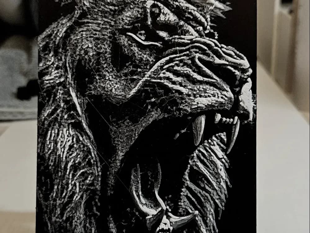 Lions head by Mano's 3d_Art HueForge model: Lions head by Mano's 3d_Art