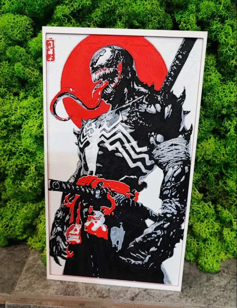 Venom samurai by Garuda3D HueForge model: Venom samurai by Garuda3D