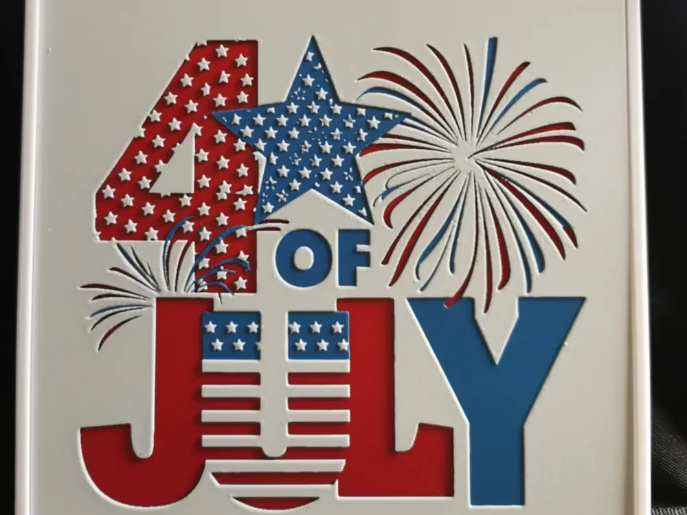 4th of July Hueforge by Cré'Art 3D HueForge model: 4th of July Hueforge by Cré'Art 3D