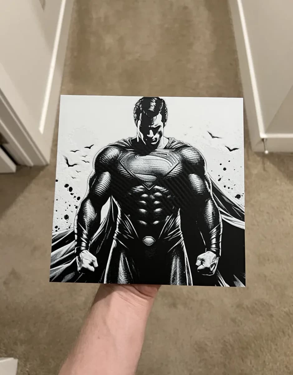 Superman Art Hueforge by RP47 Designs HueForge model: Superman Art Hueforge by RP47 Designs